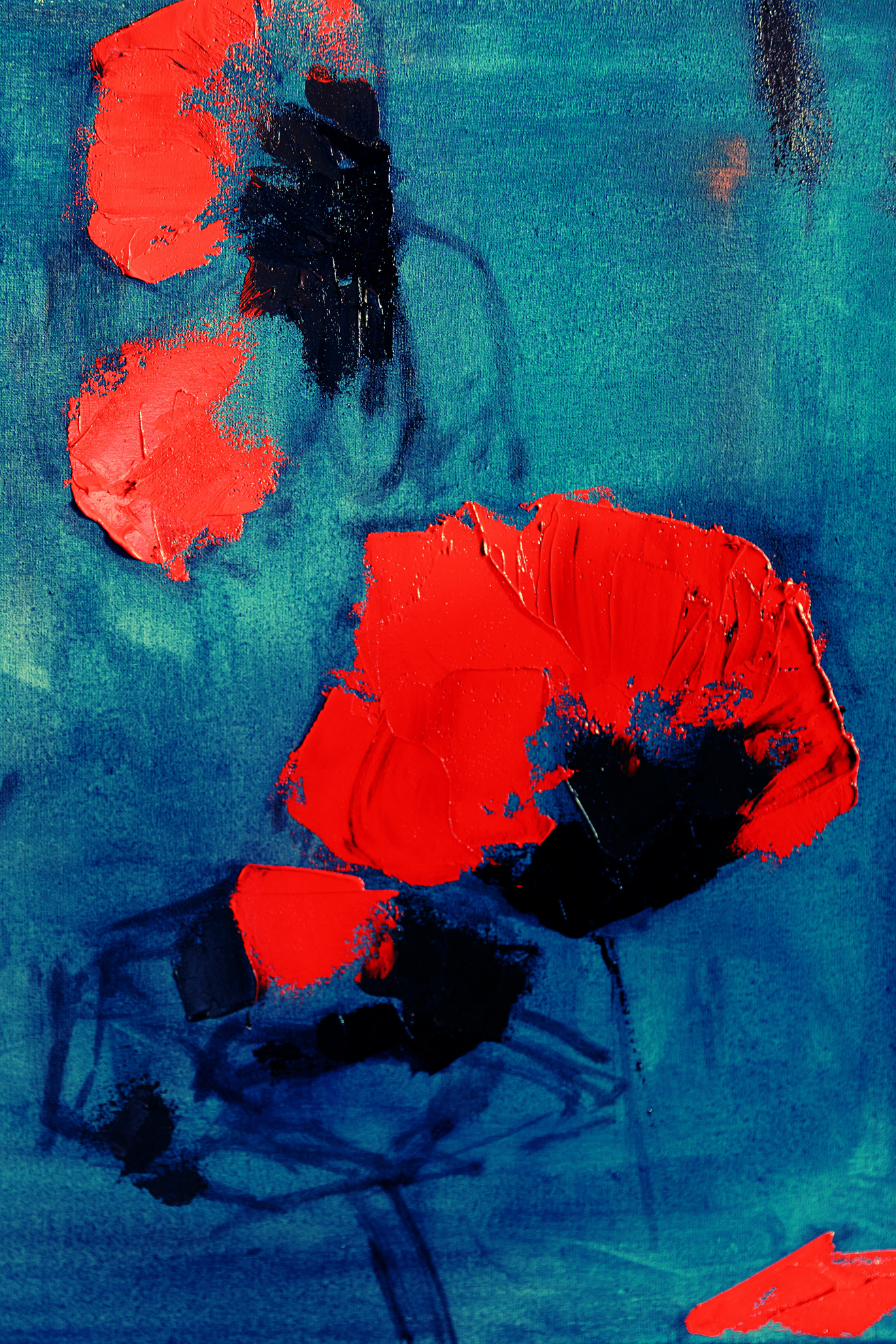 Close-up Photo of an Acrylic Painting 